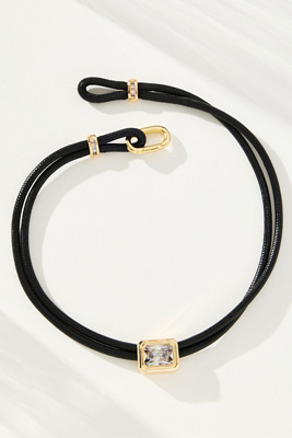 By Anthropologie Faux-leather Cord Necklace In Black