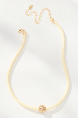By Anthropologie Single Bead Cord Necklace In Sand