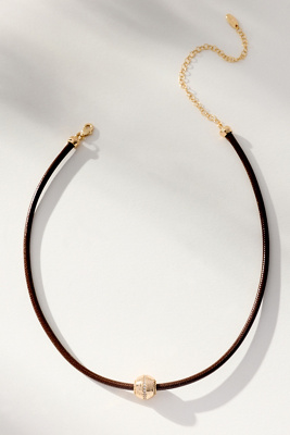 By Anthropologie Single Bead Cord Necklace In Multi