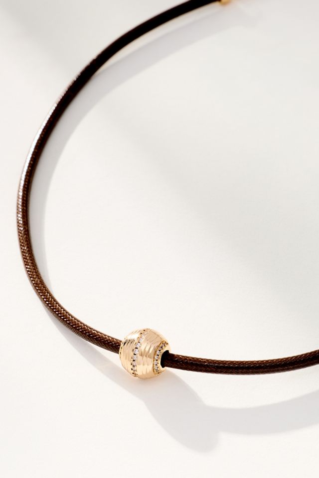 Single Bead Cord Necklace #1