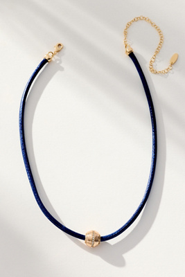 By Anthropologie Single Bead Cord Necklace In Blue