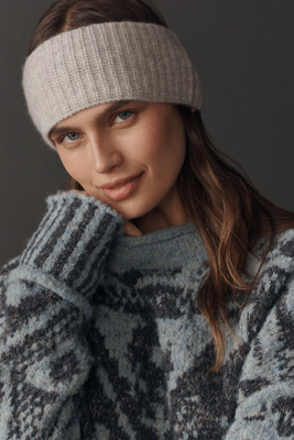 Maeve Ribbed Cashmere Headband In Gray