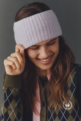 Maeve Ribbed Cashmere Headband In Purple