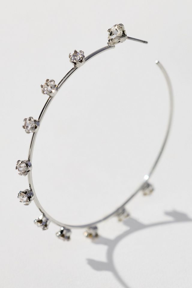 Multi Stone Thin Hoop Earrings #1