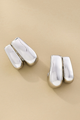 By Anthropologie Sleek Stacker Earrings In Silver
