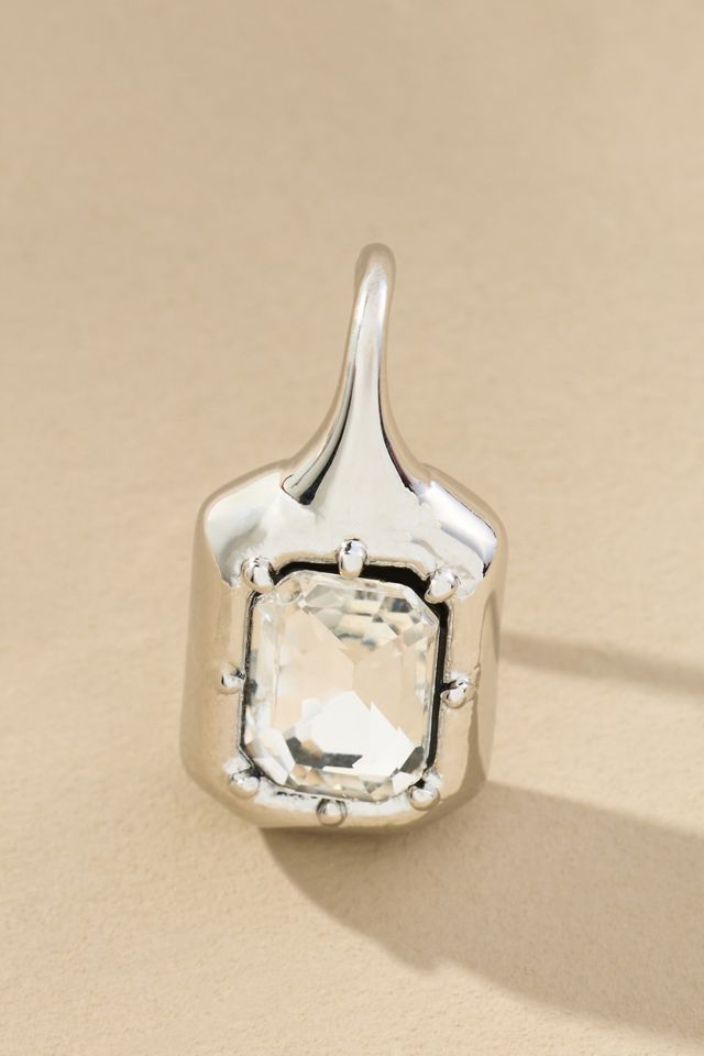 Beveled Square Crystal Earrings #1
