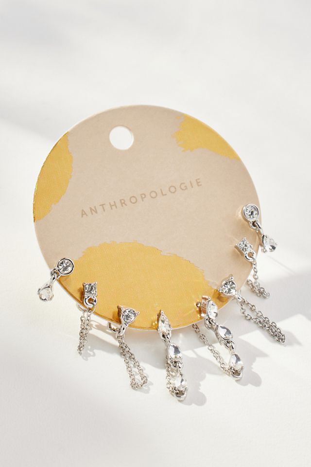 Drippy Crystal Drop Earrings, Set of 4 #1