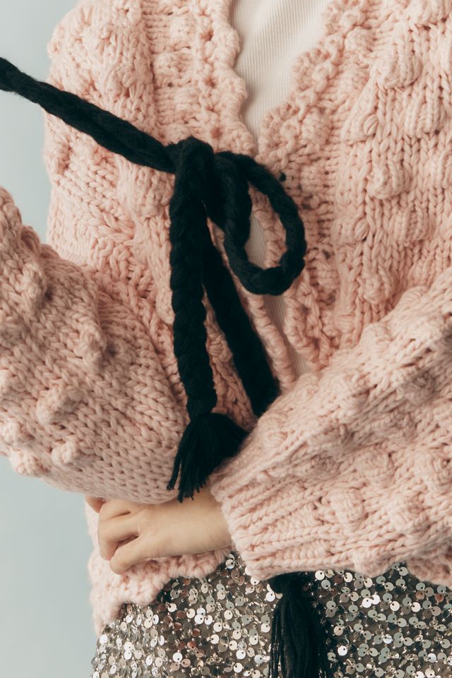 By Anthropologie Cardigan Testurizzato con Lacci Frontali #3