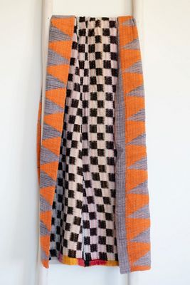 Roan Iris One-of-a-kind Kantha Quilted Throw Blanket No. 07282