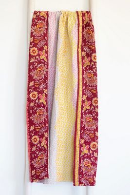 Roan Iris One-of-a-kind Kantha Quilted Throw Blanket No. 07319