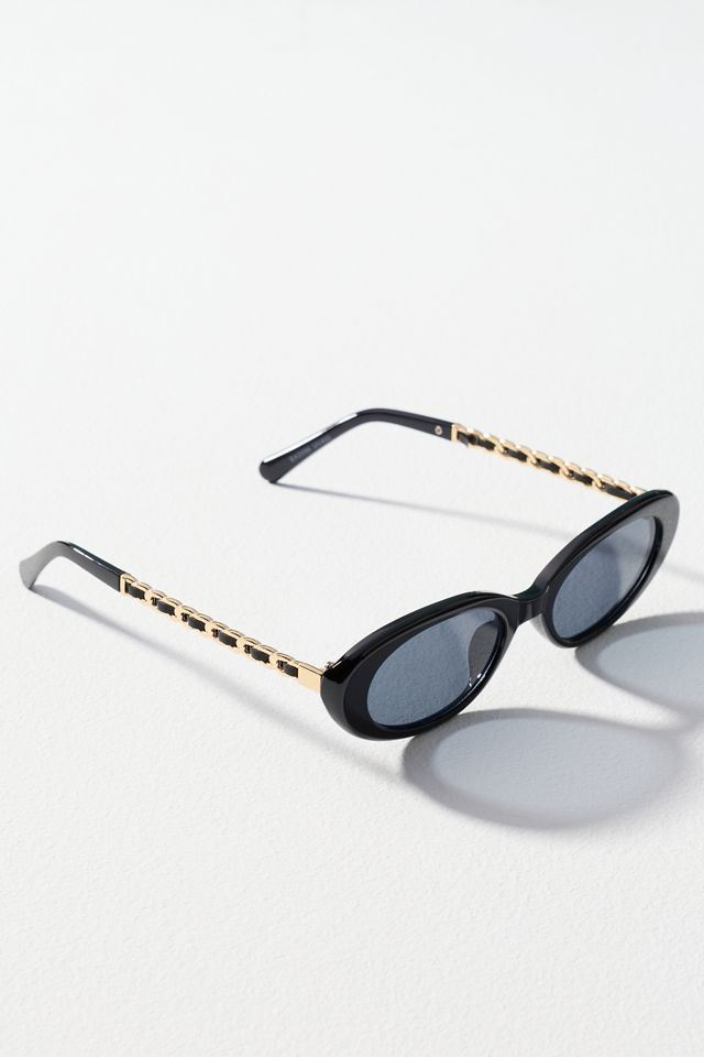 Eyeking Slim Oval Chain Sunglasses #1