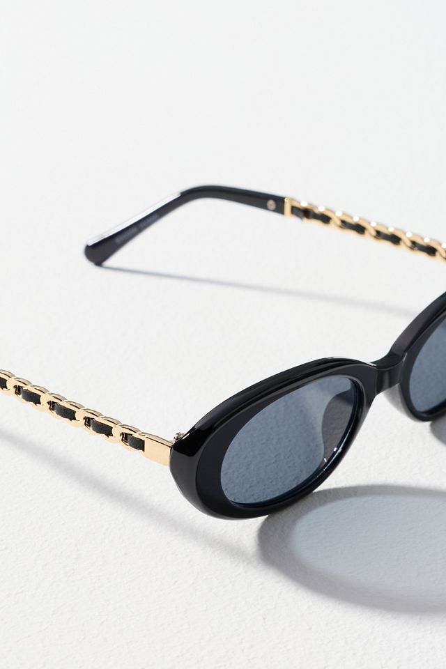 Eyeking Slim Oval Chain Sunglasses #2