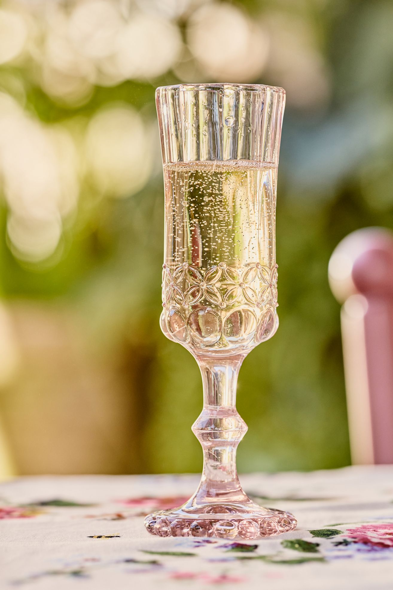 Savannah Flute Glasses, Set of 4 - Pink, Set Of 4