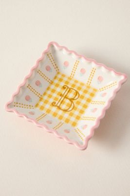 Georgia Monogram Stoneware Trinket Dish