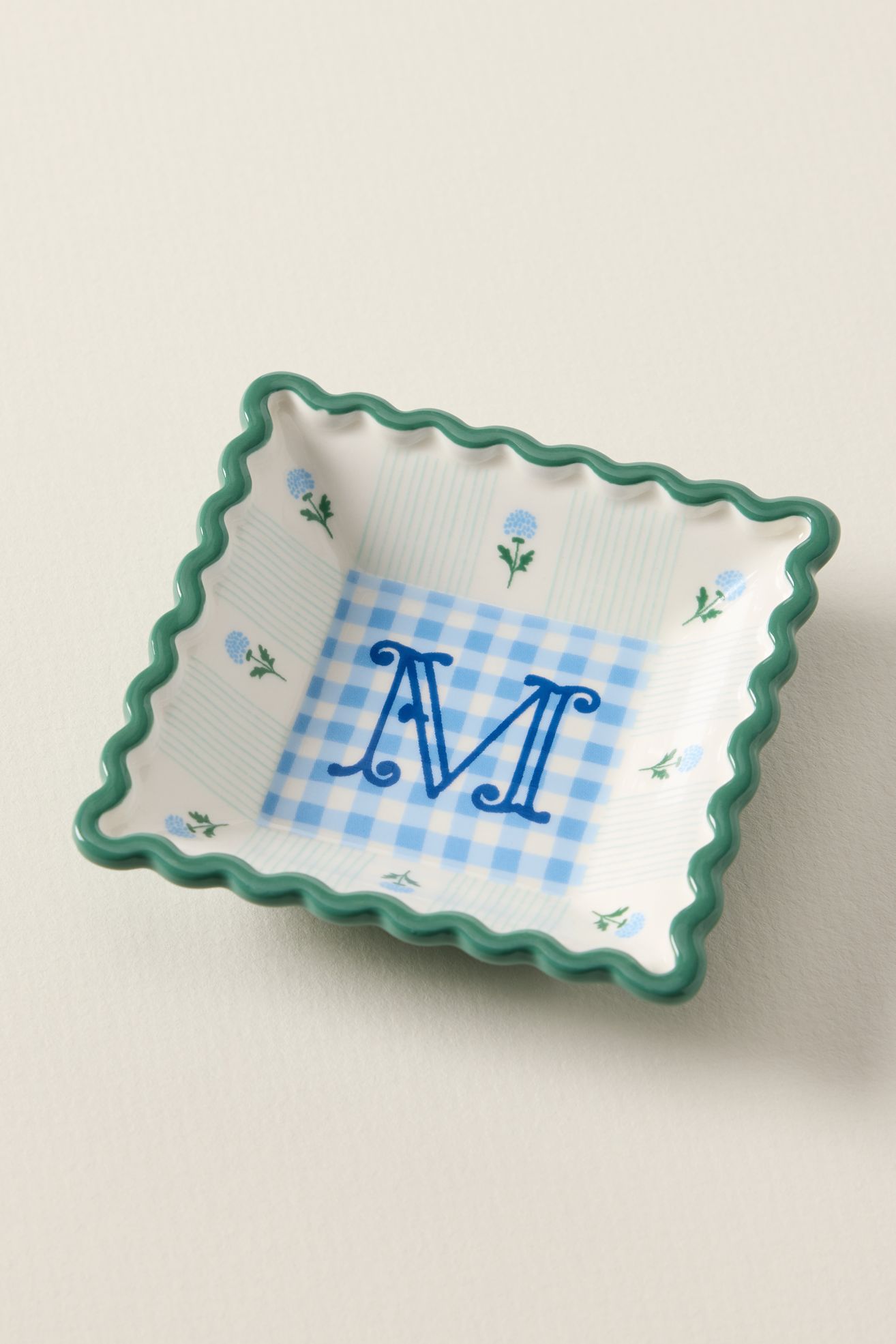Georgia Monogram Stoneware Trinket Dish - M, Standard, One Size