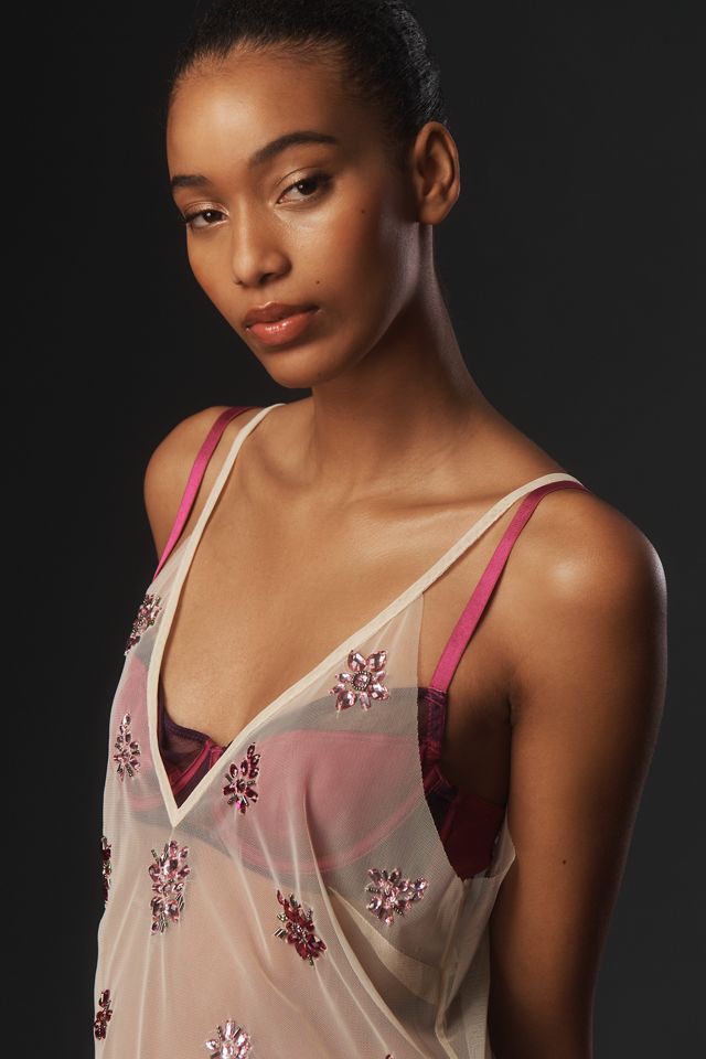 By Anthropologie Sheer Rhinestone Tunic #3