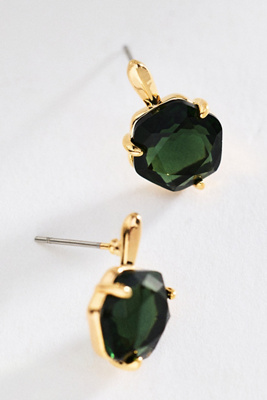 Hexagon Stone Post Earrings