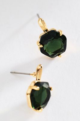 Hexagon Stone Post Earrings