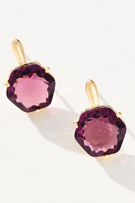 By Anthropologie Hexagon Stone Post Earrings In Purple