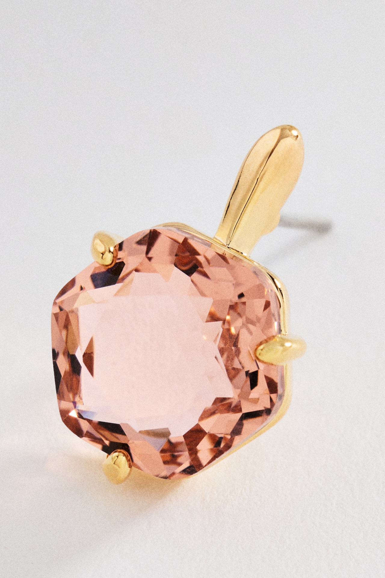 Hexagon Stone Post Earrings