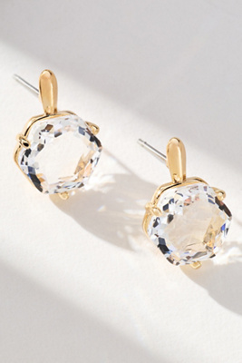 By Anthropologie Hexagon Stone Post Earrings In Transparent
