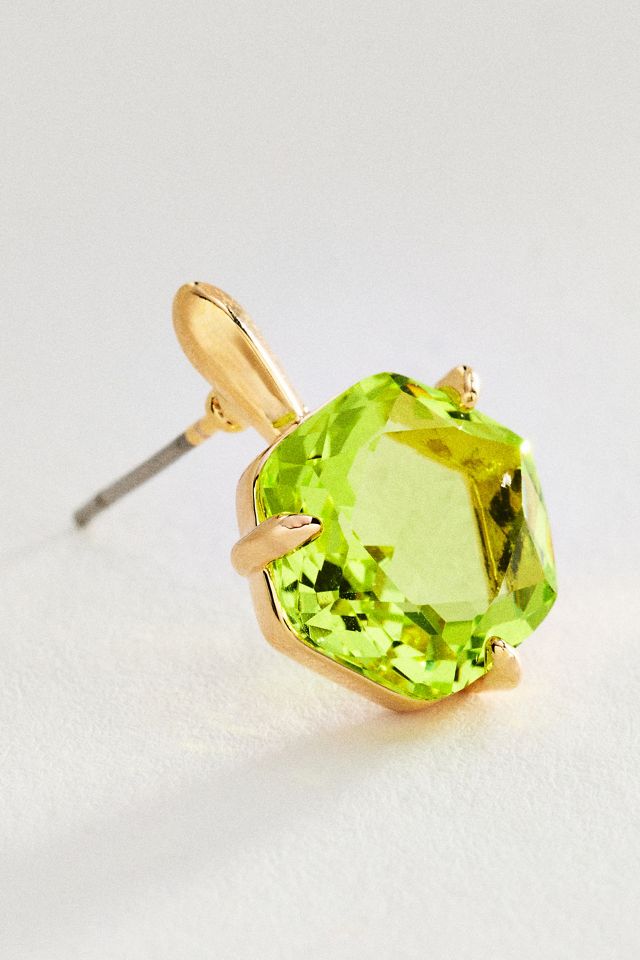 Hexagon Stone Post Earrings #1