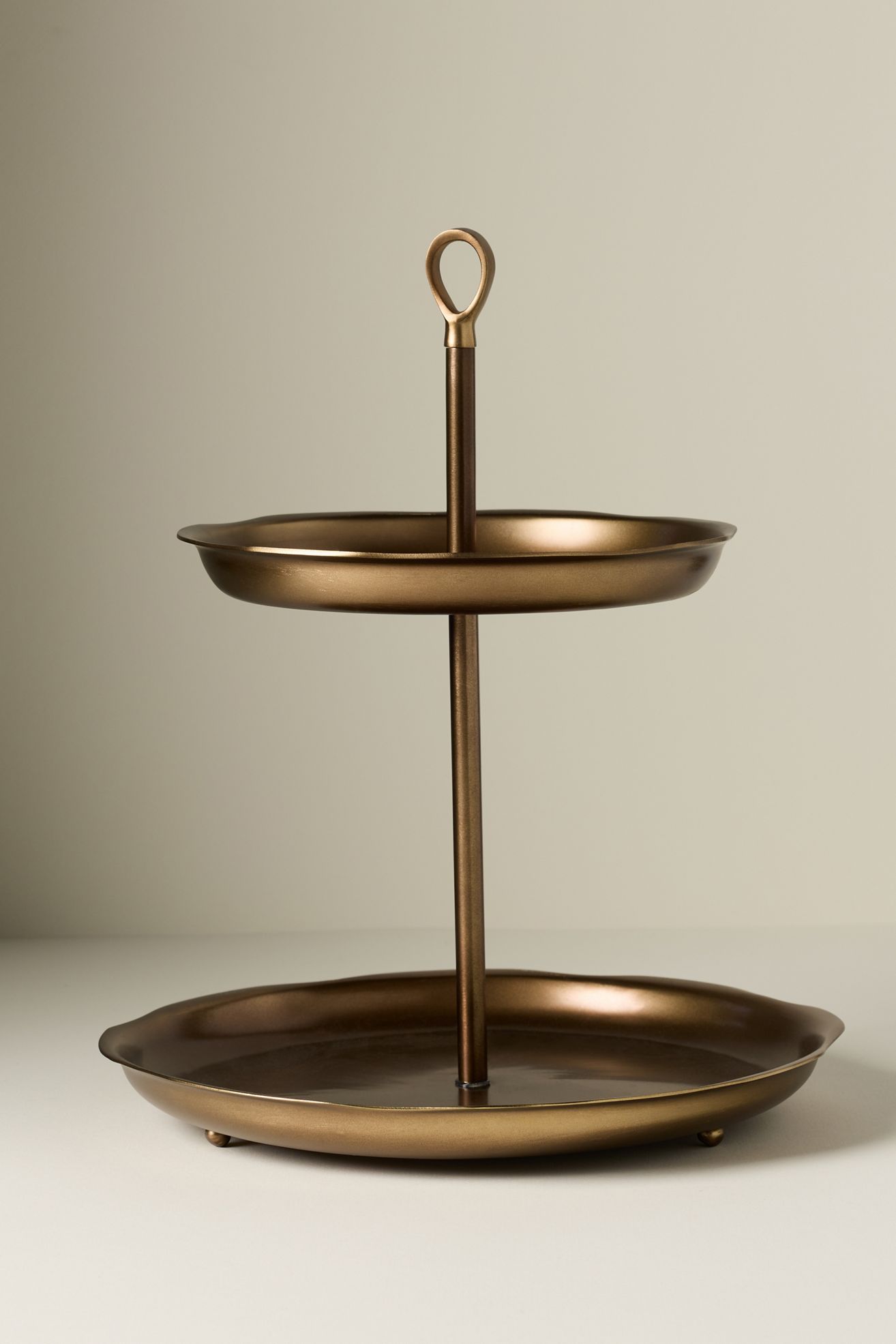 Galina 2-Tiered Platter - Gold, One Size