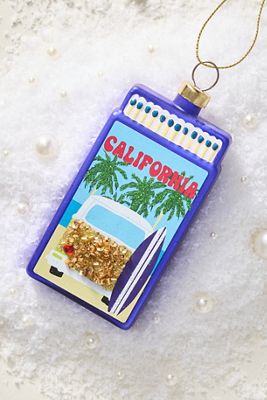 Furbish Studio Destination Matchbook Glass Ornament: California Edition