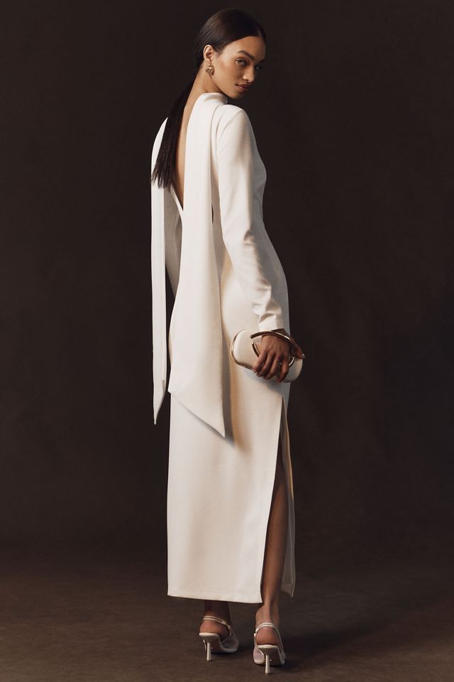 BHLDN Long-Sleeve Scarf Knit Maxi Dress #3