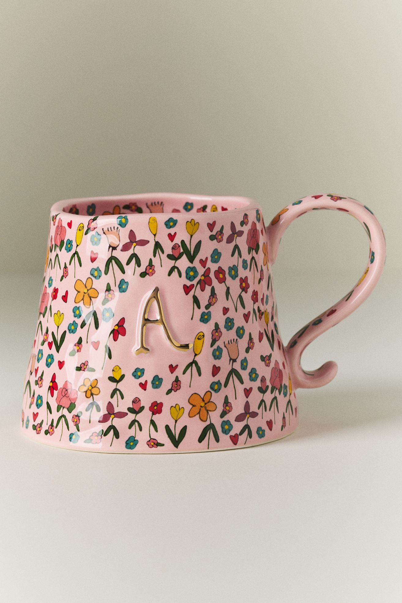The Mud Fairy Stoneware Monogram Mug - A, Standard, One Size