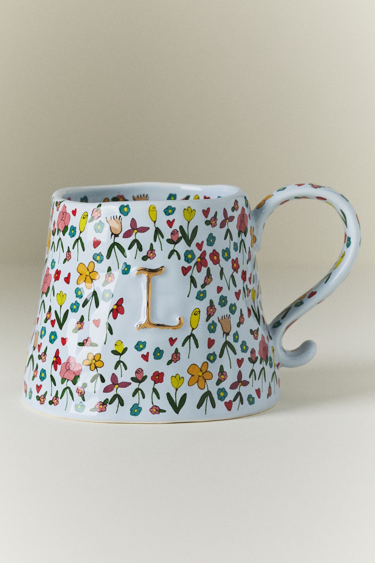 The Mud Fairy Stoneware Monogram Mug - L, Standard, One Size