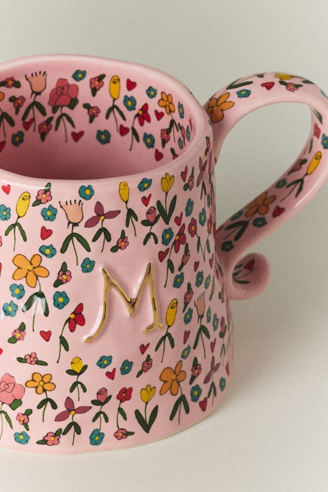 The Mud Fairy Stoneware 24k Gold Accent Monogram Mug #1