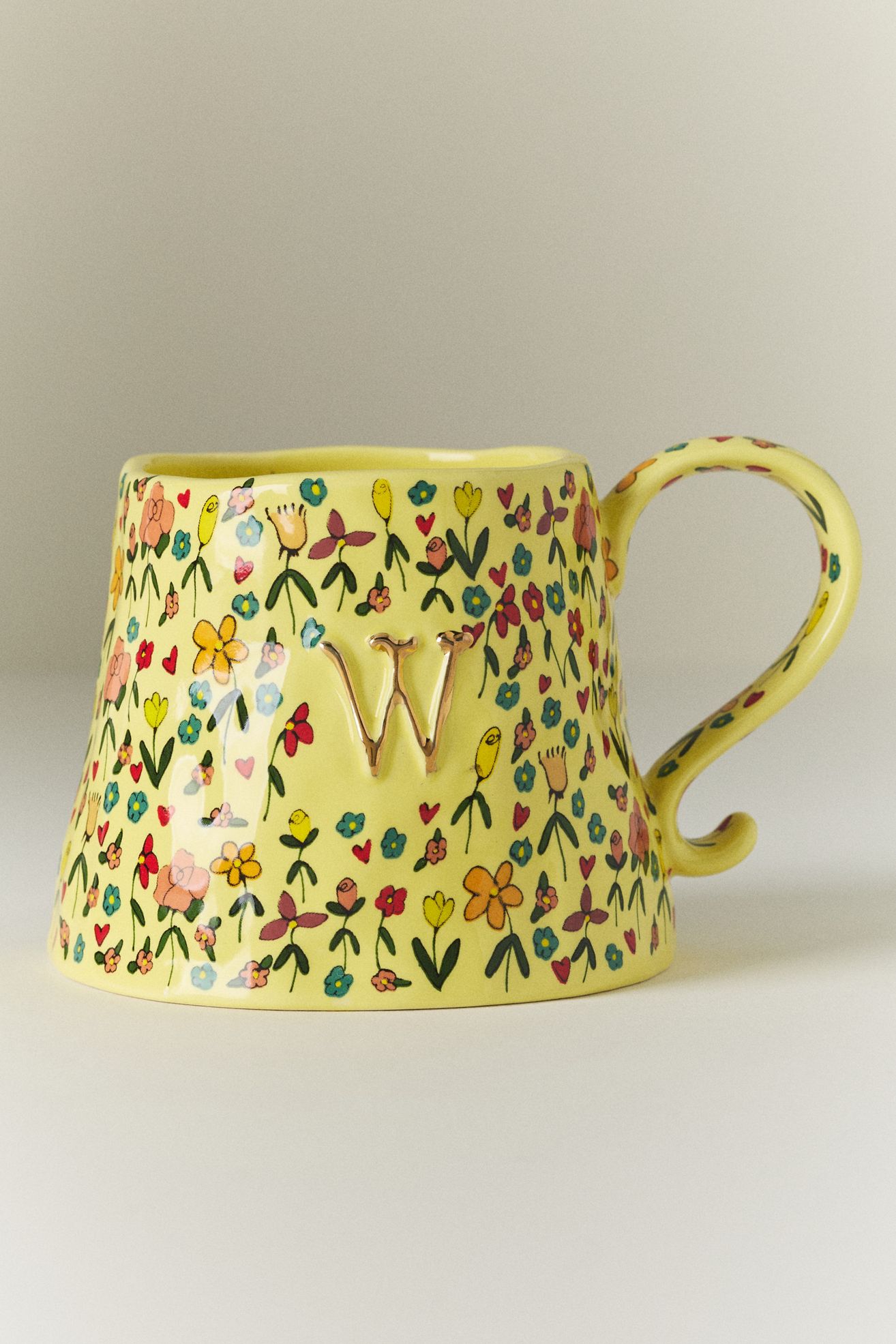 The Mud Fairy Stoneware Monogram Mug - W, Standard, One Size