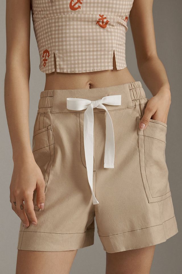 Maeve La Ponche Linen Pull-On Shorts #4