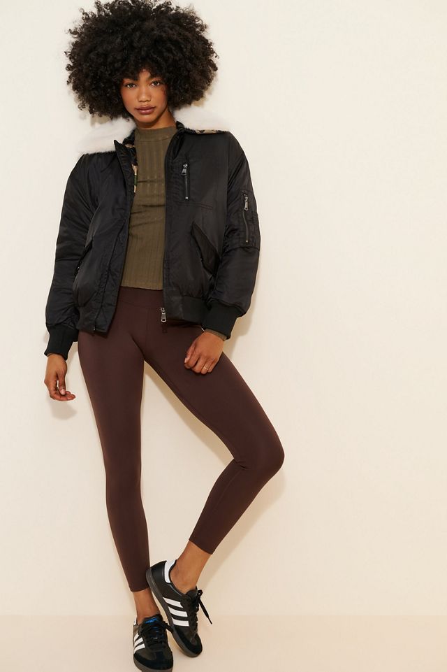 NVLT Faux Fur Collar Padded Bomber Jacket #3