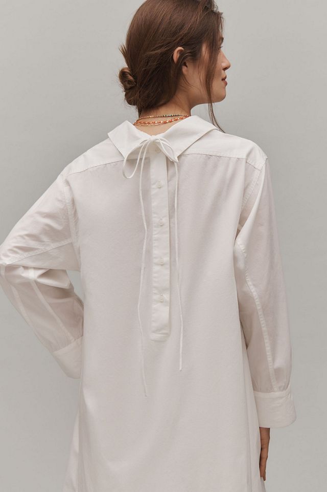 Long-Sleeve Maxi Shirt Dress #1
