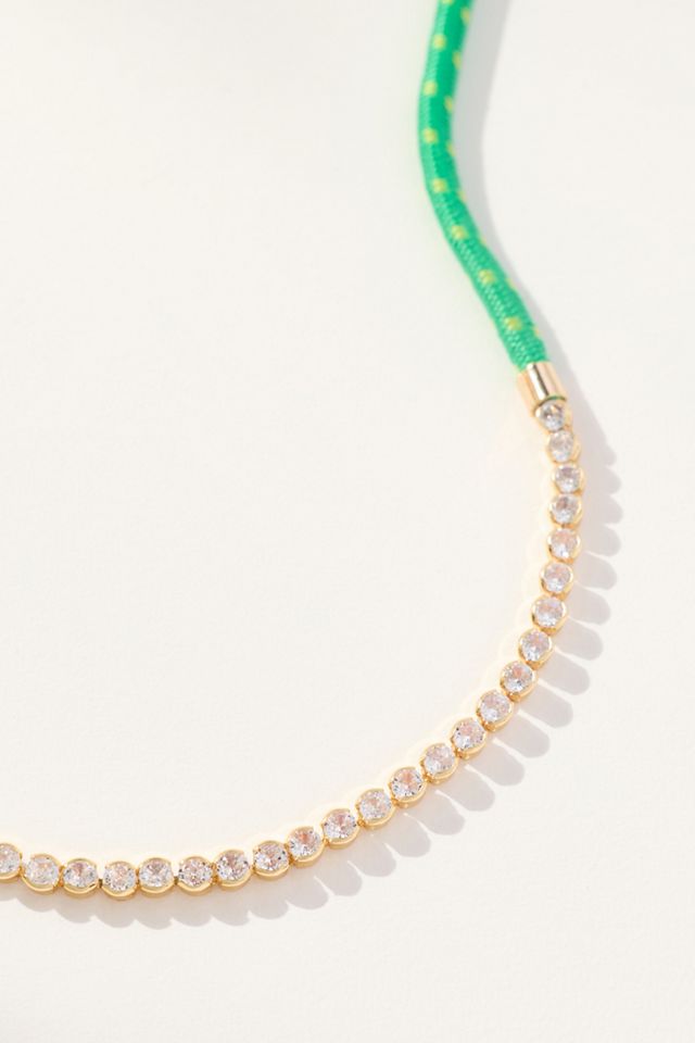 Delicate Corded Crystal Necklace #1