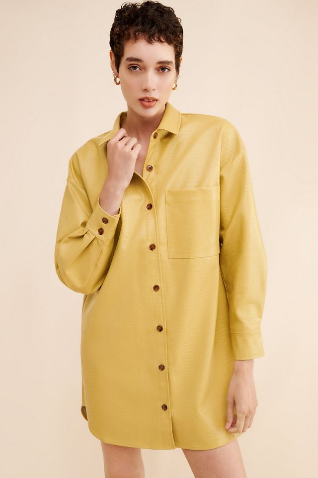 Sunday in Brooklyn Vegan Leather Shirtdress #1