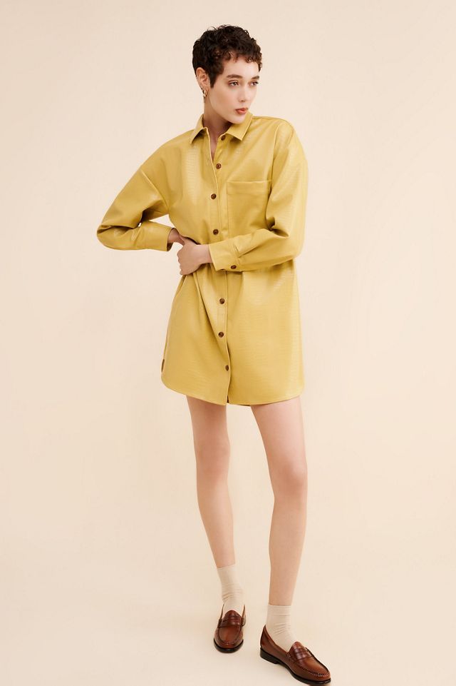 Sunday in Brooklyn Vegan Leather Shirtdress #3
