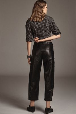 Vegan-Leather Utility Pants
