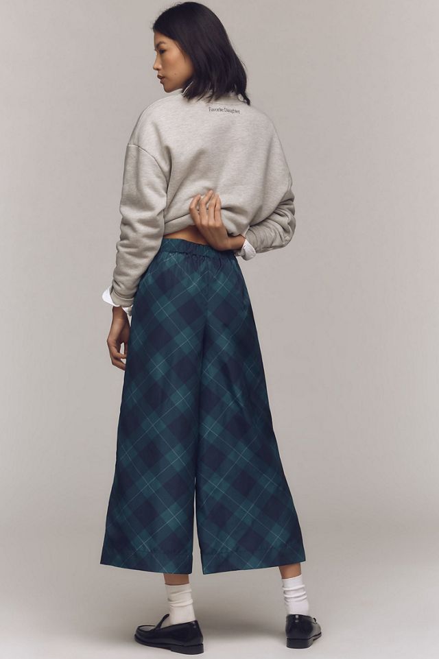 Maeve Taffeta Printed Cropped Wide-Leg Pants #1