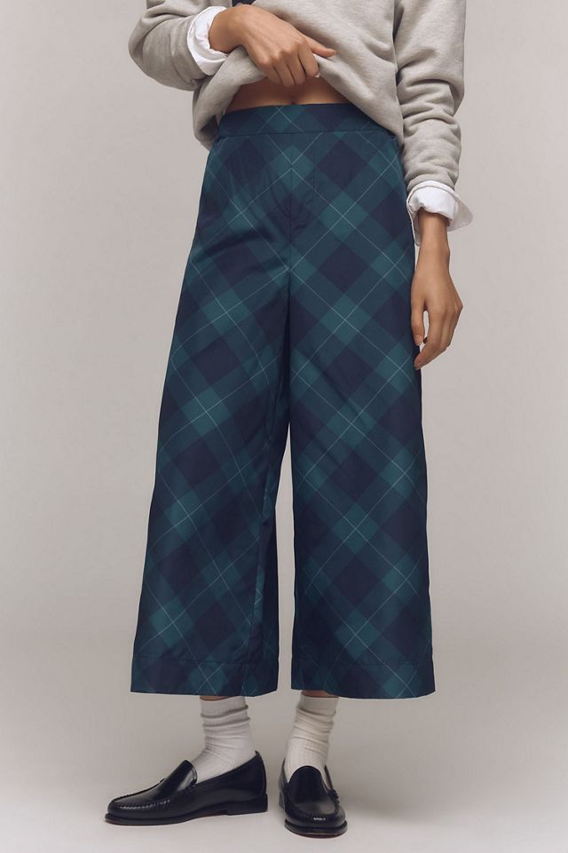 Maeve Taffeta Printed Cropped Wide-Leg Pants #2