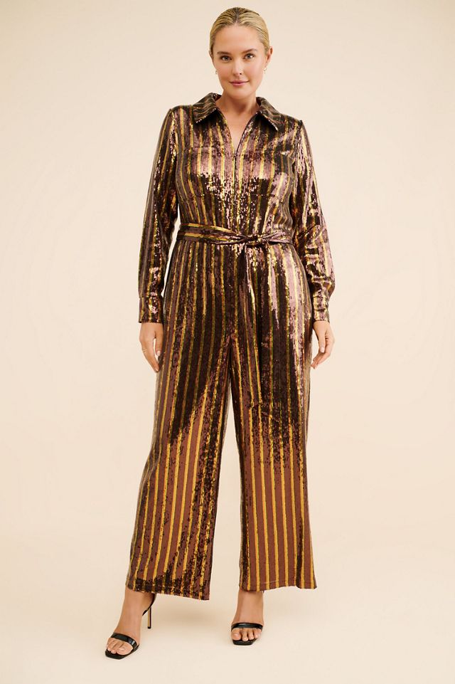 Eloquii Stripe Sequin Jumpsuit #3