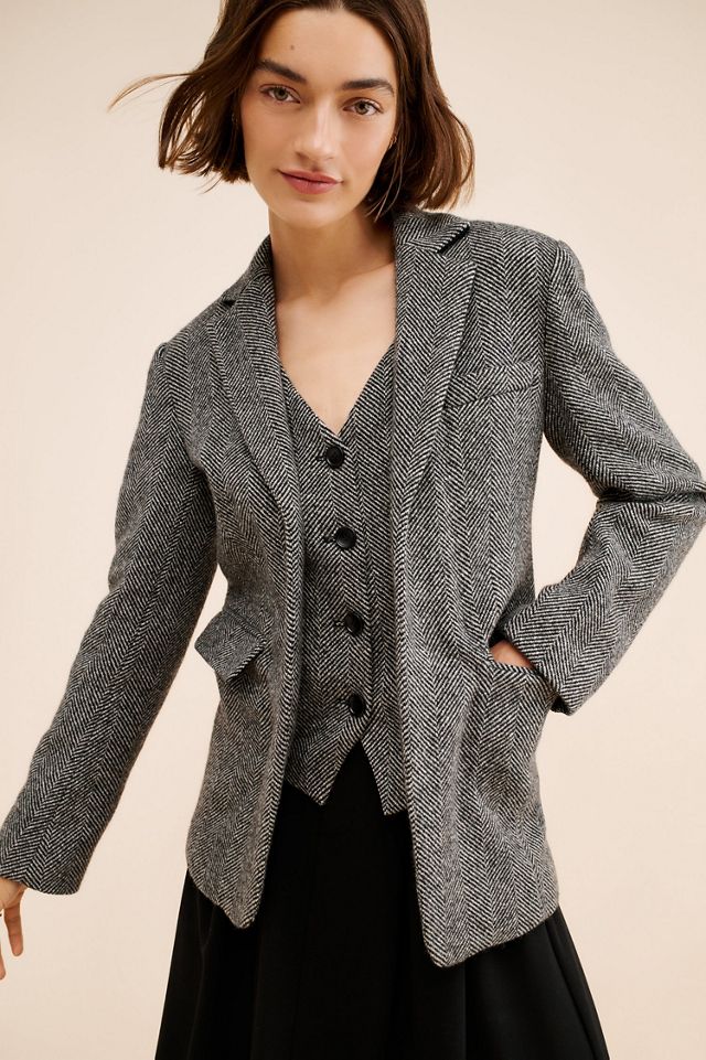 Line + Dot Wool Blend Twofer Blazer #3
