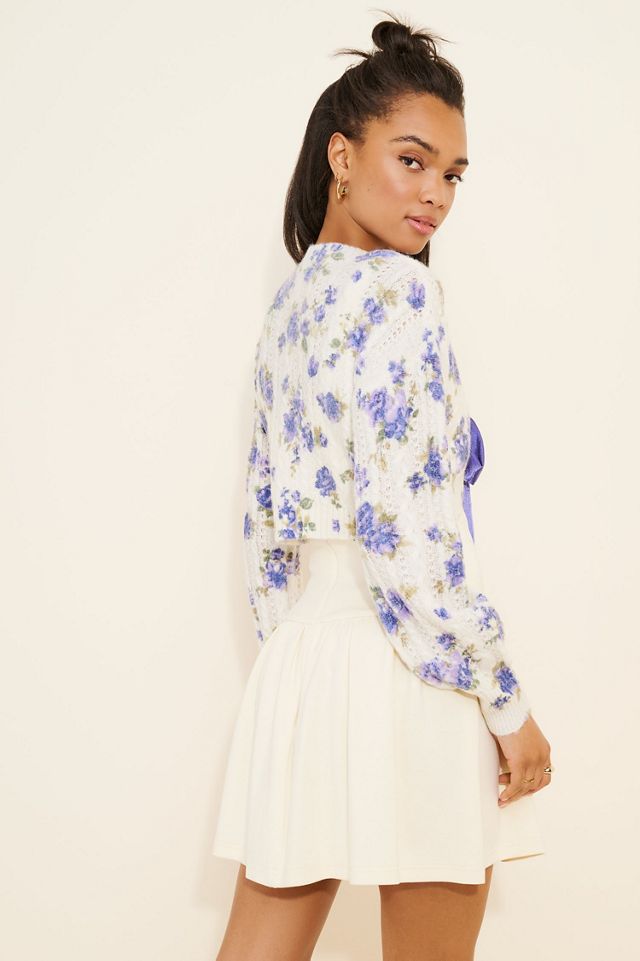Moon River Wool Blend Floral Cardigan #4