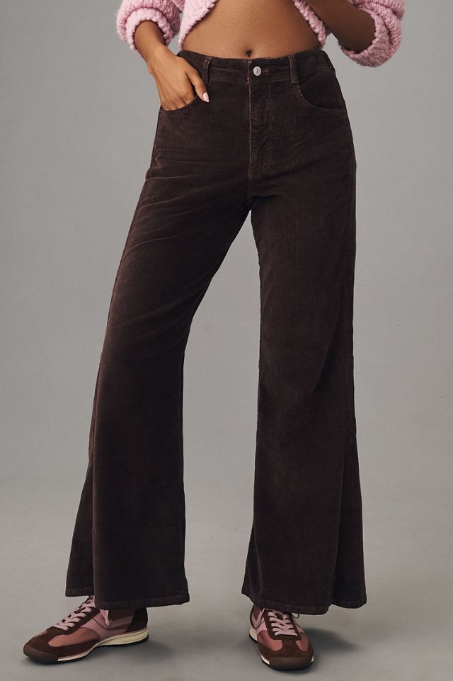 Pilcro The Adi Mid-Rise Frayed Relaxed Flare Jeans: Corduroy Edition #2