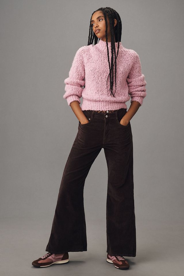Pilcro The Adi Mid-Rise Frayed Relaxed Flare Jeans: Corduroy Edition #1