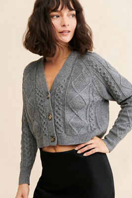 Madewell Lurex Sahara Cable Cardigan | Anthropologie