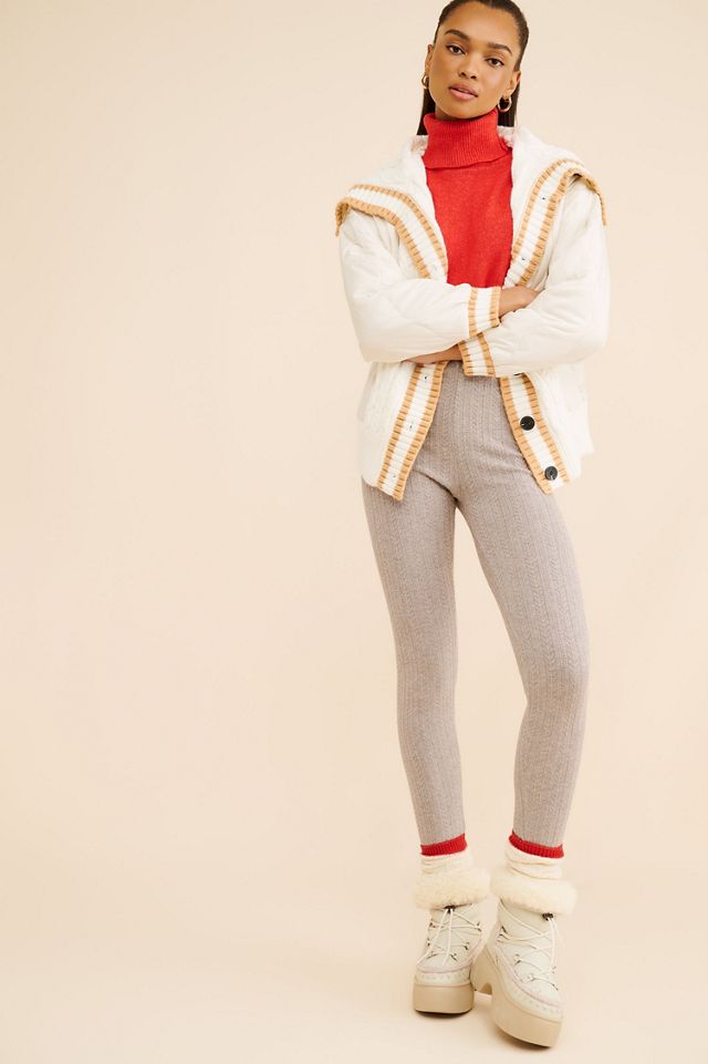Avec Les Filles Quilted Cable Sweater Jacket #2