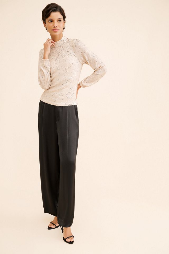 Adelyn Rae Cara High Neck Sequin Blouse #2